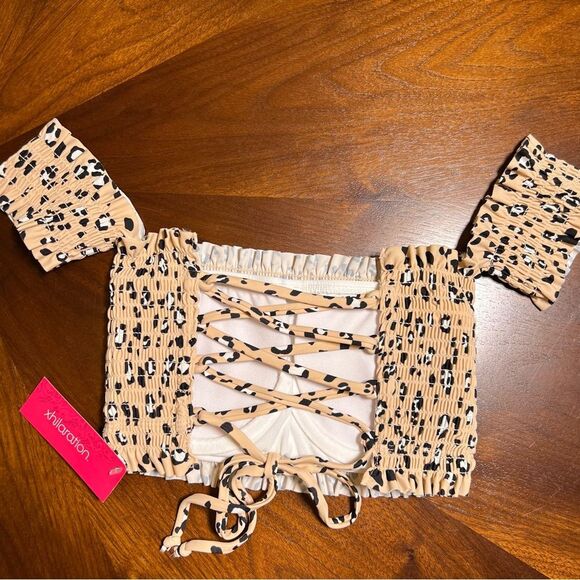 Xhilaration Animal Print Off-Shoulder Bikini Set NWT SMALL - Picture 8 of 9